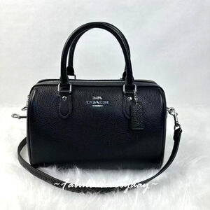 Coach Rowan Satchel Bag Shoulder/Crossbody In Leather/Silver/Black CV962 NWT
